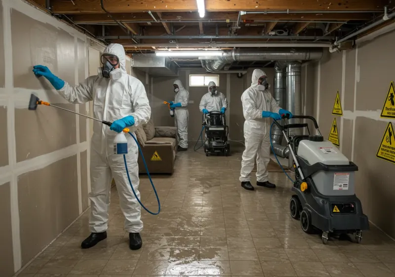 Basement Moisture Removal and Structural Drying process in Scottdale, GA